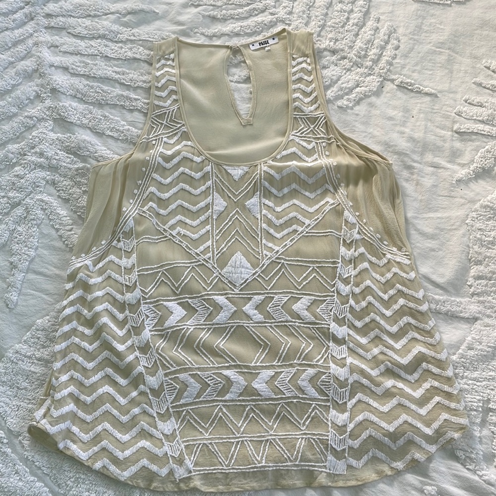 Paige embroidered tank. Size M.